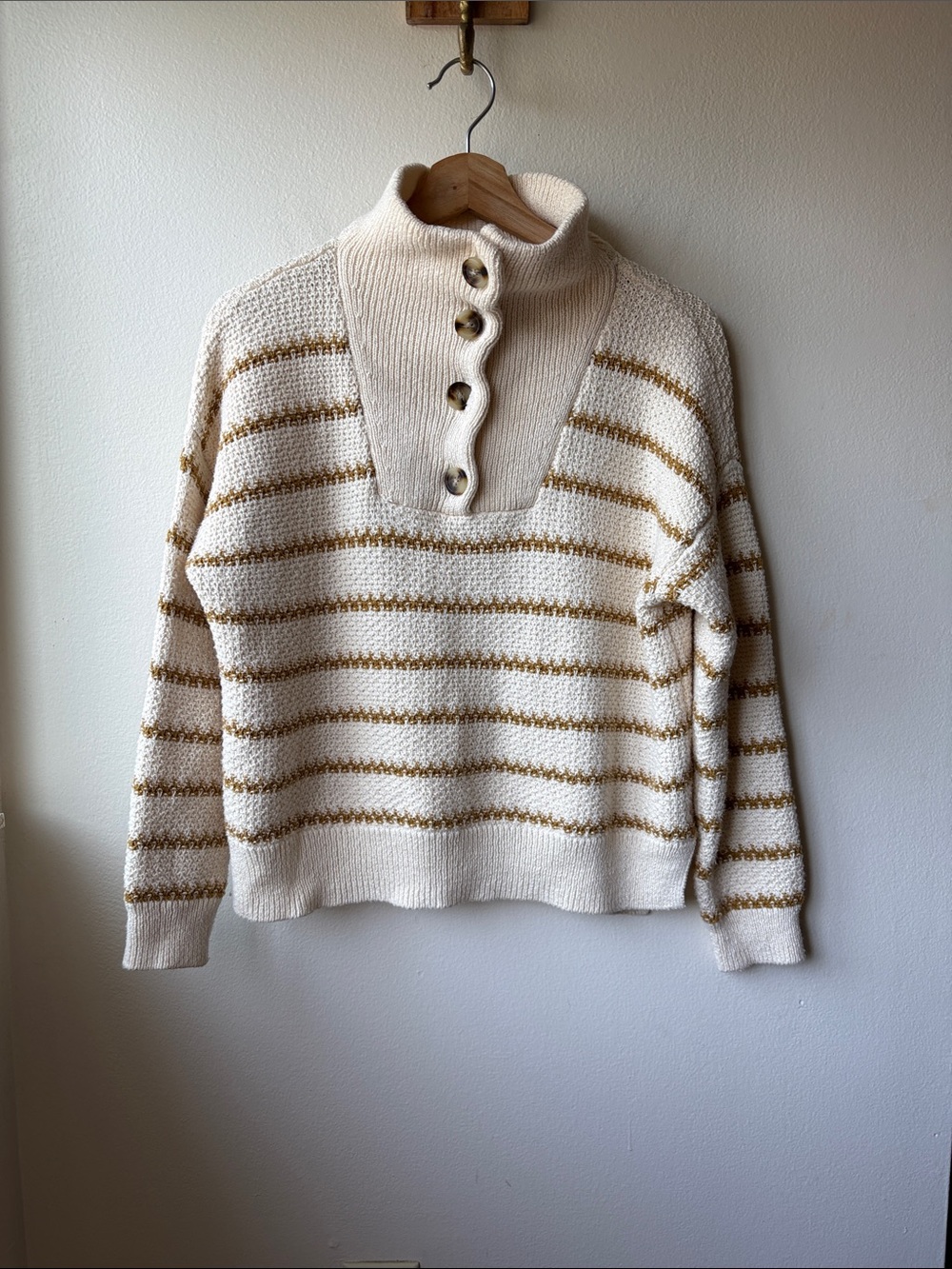 Madewell Canby Button Mockneck Sweater Size Small